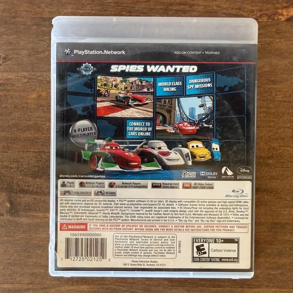 Cars‎ 2 PS3 Sony PlayStation 3 Disney Pixar Complete CIB w/ Manual